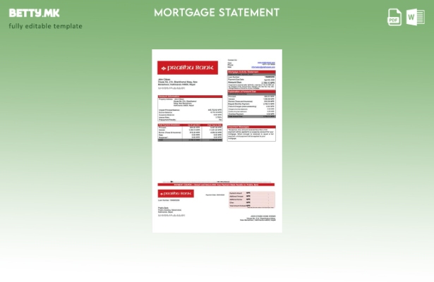 модерен стил Извештај за хипотека на Непал Прабху банка Шаблон за Word и PDF